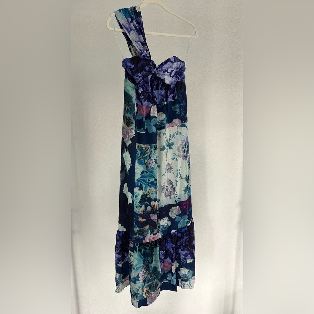 Maeve by Anthropologie Blue Floral Pattern Maxi Dress XXS
